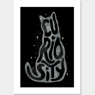 Curiosity Cat Typography by Tobe Fonseca Posters and Art